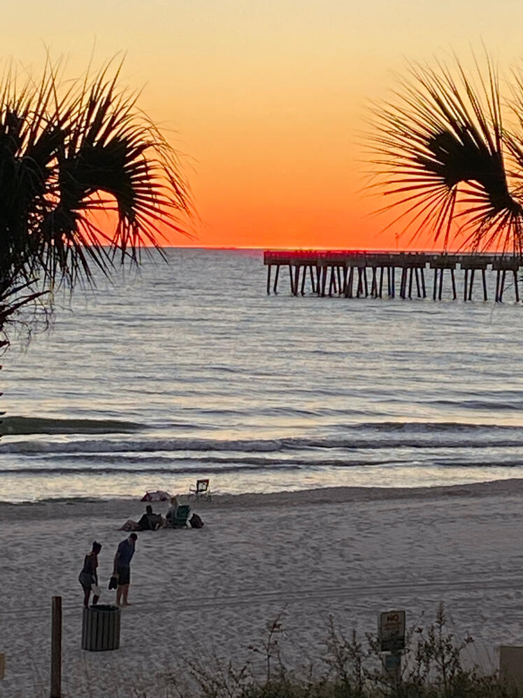 Beautiful sunset over the pier